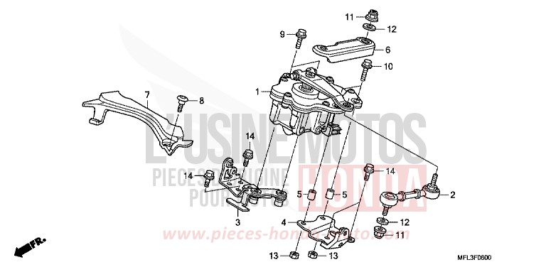 AMORTIS. DIRECTION von CBR1000RR "Fireblade" VIBRANT ORANGE (YR250HA) von 2009